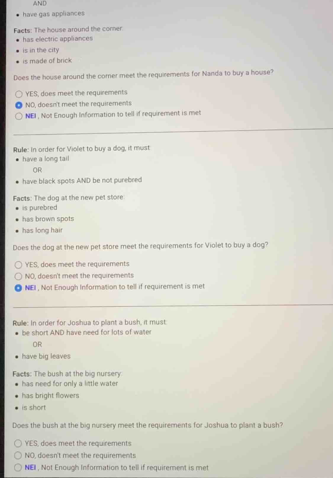 and - have gas appliances facts: the house around the corner - has elec…