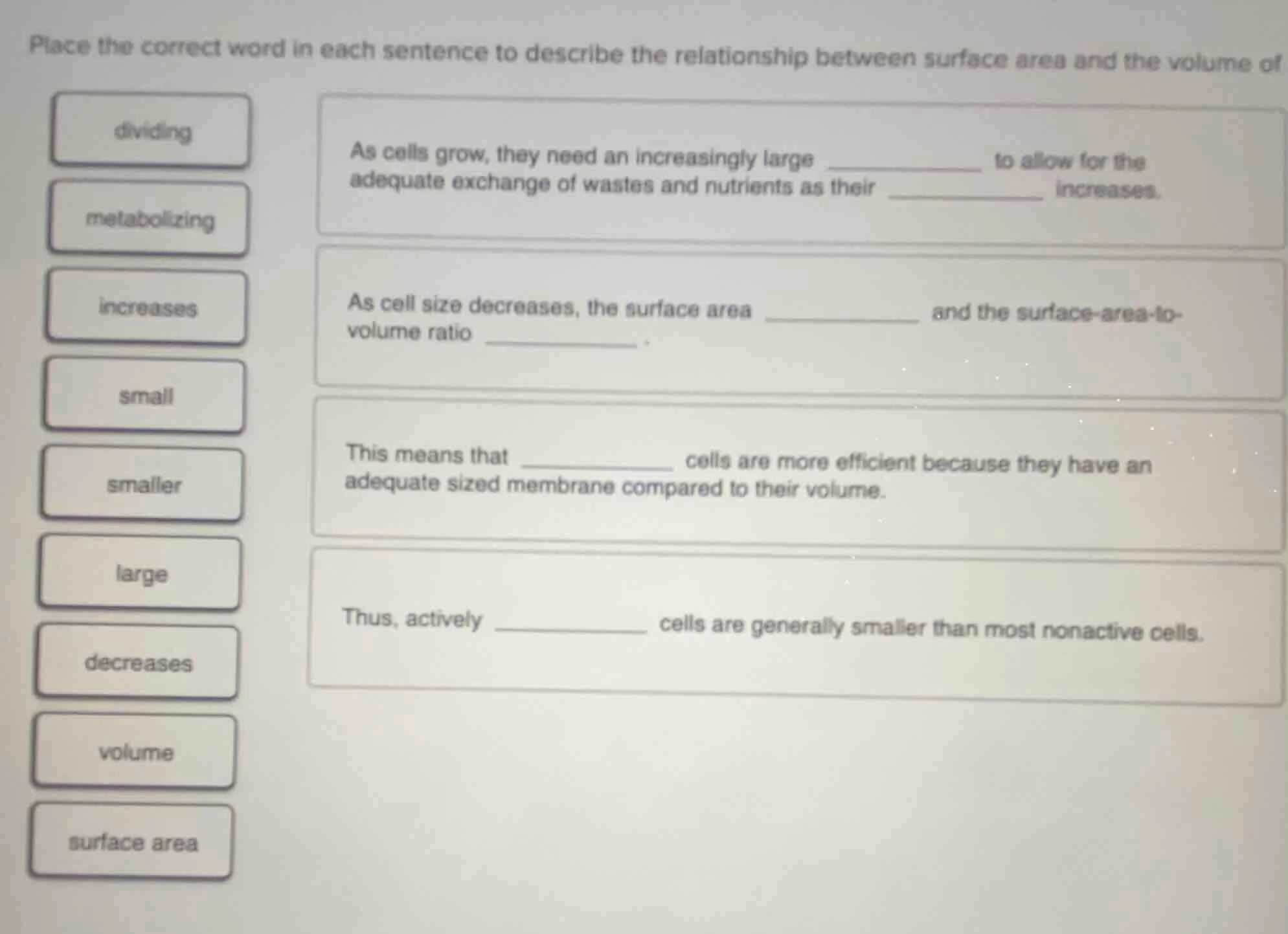 place the correct word in each sentence to describe the relationship be…