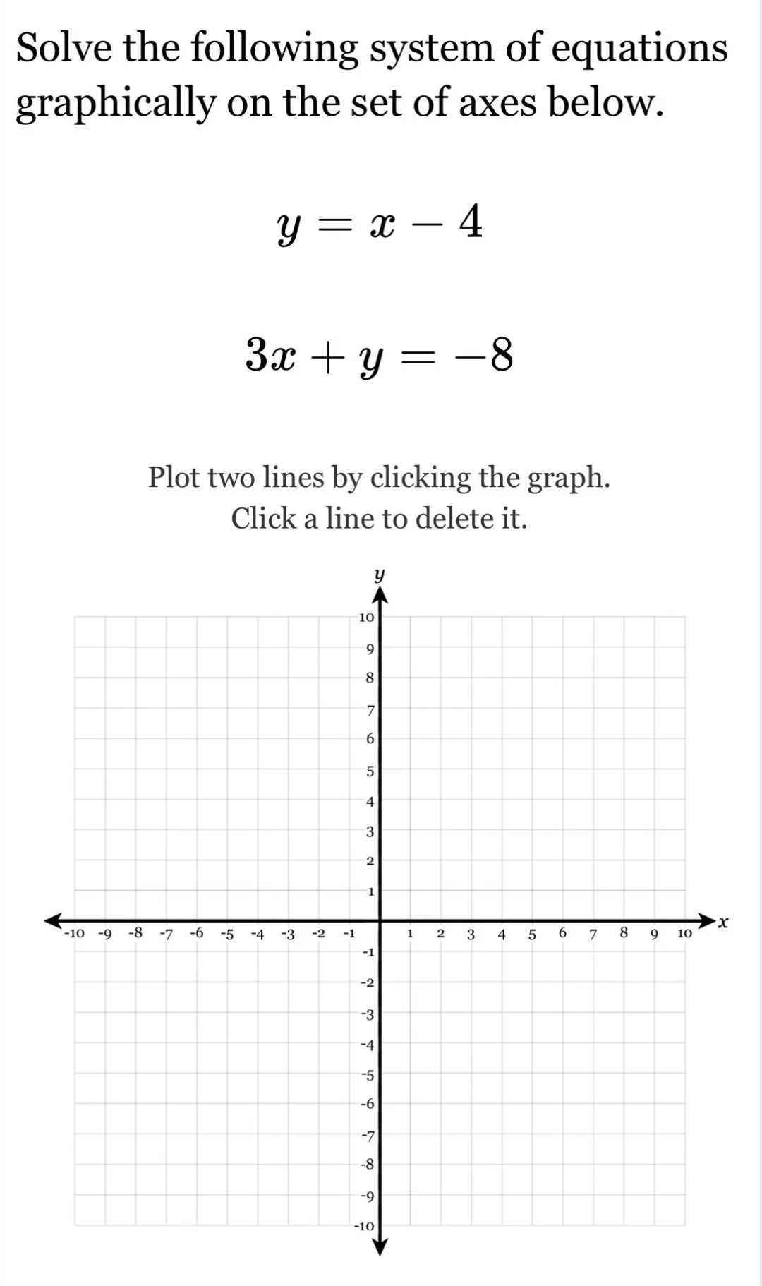solve the following system of equations graphically on the set of axes …
