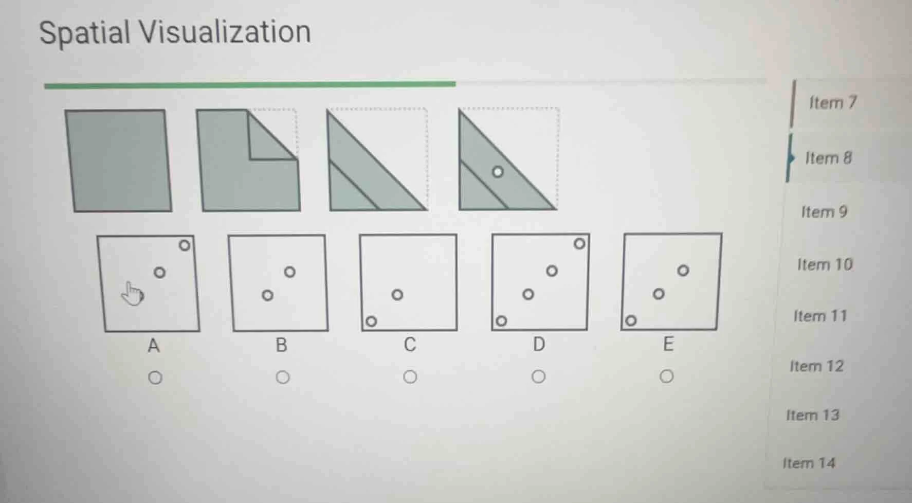 spatial visualization item 7 item 8 item 9 item 10 item 11 item 12 item…