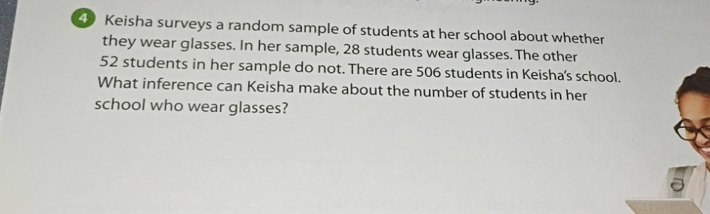 4 keisha surveys a random sample of students at her school about whethe…