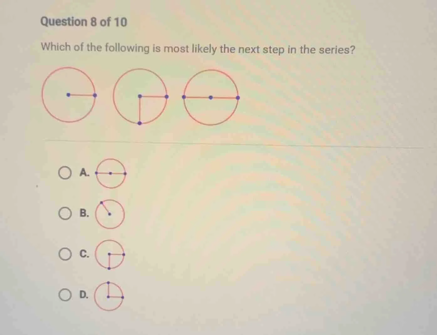 question 8 of 10 which of the following is most likely the next step in…