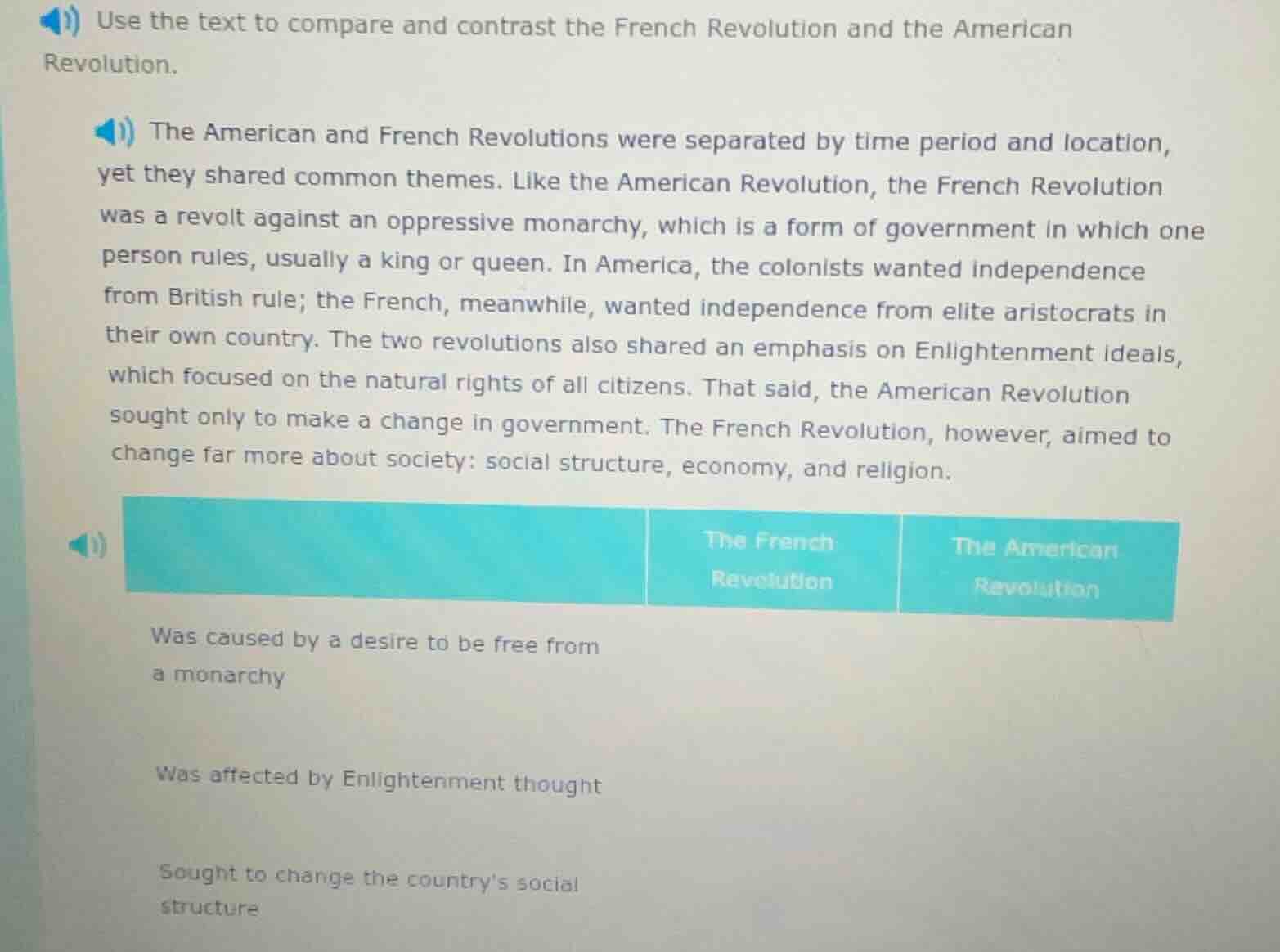 use the text to compare and contrast the french revolution and the amer…
