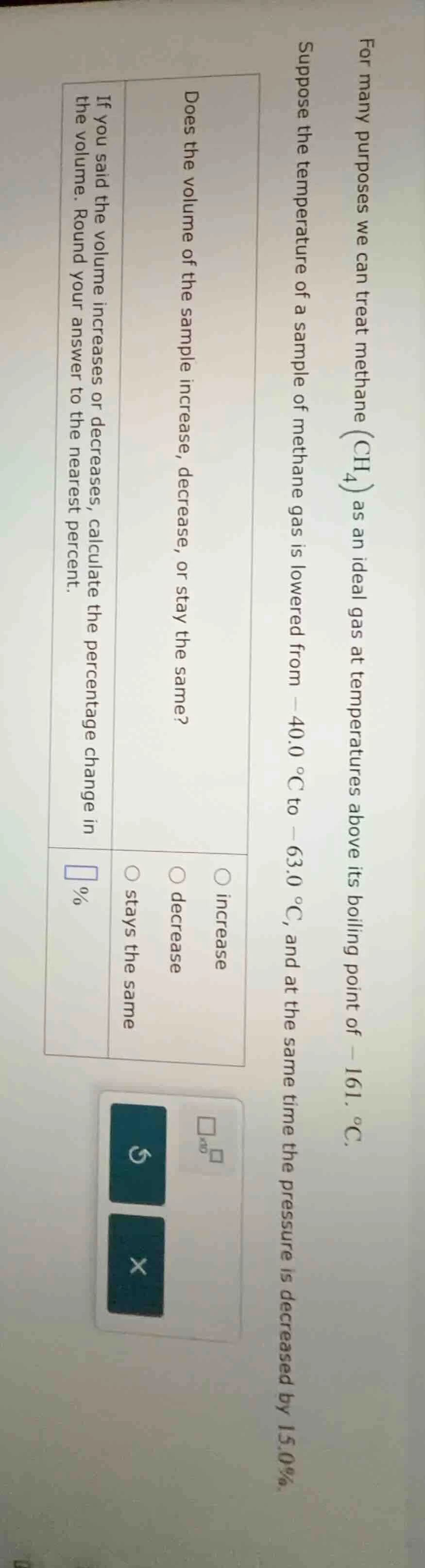 for many purposes we can treat methane (\\(\\ce{ch4}\\)) as an ideal ga…