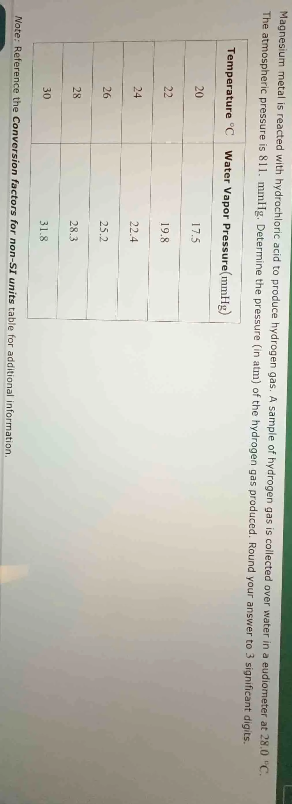 magnesium metal is reacted with hydrochloric acid to produce hydrogen g…