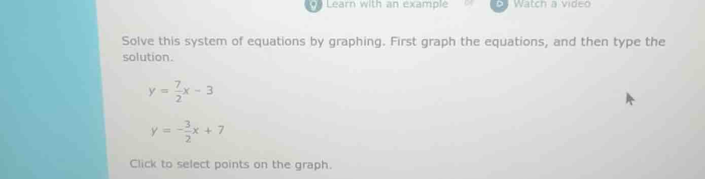 solve this system of equations by graphing. first graph the equations, …
