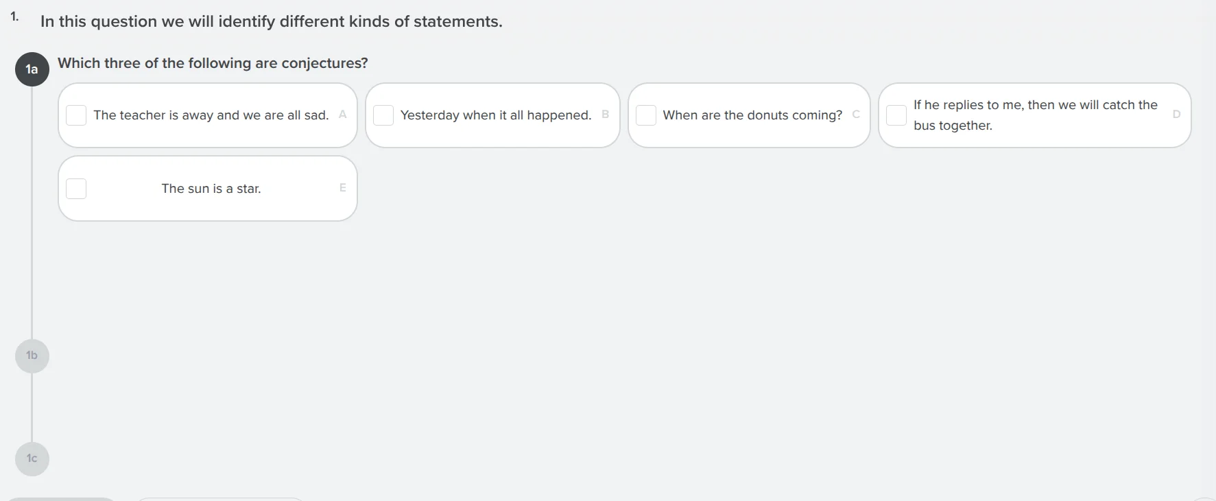 1. in this question we will identify different kinds of statements. 1a …