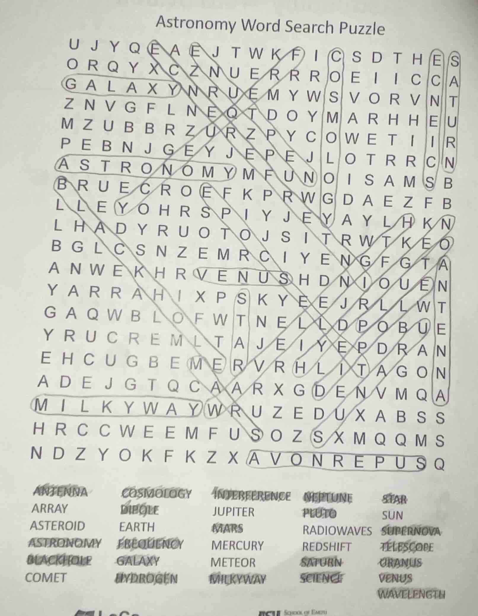 astronomy word search puzzle antenna cosmology interference neptune sta…