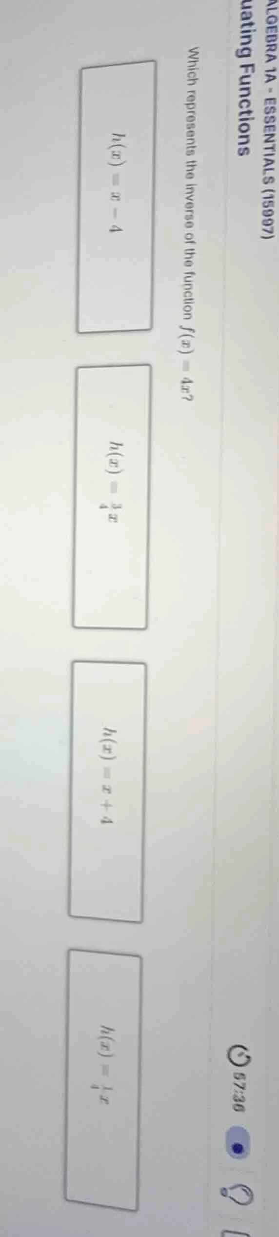 algebra 1a - essentials (15997) uating functions which represents the i…