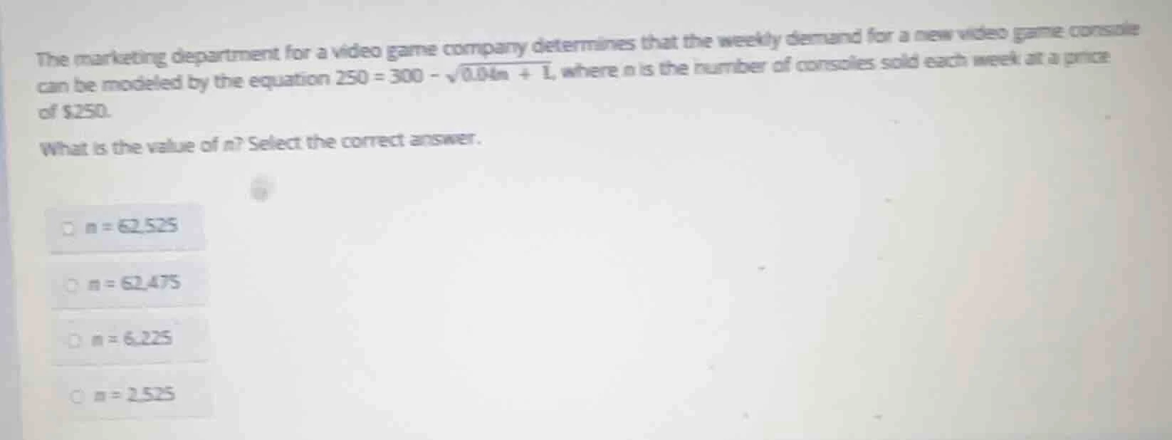 the marketing department for a video game company determines that the w…