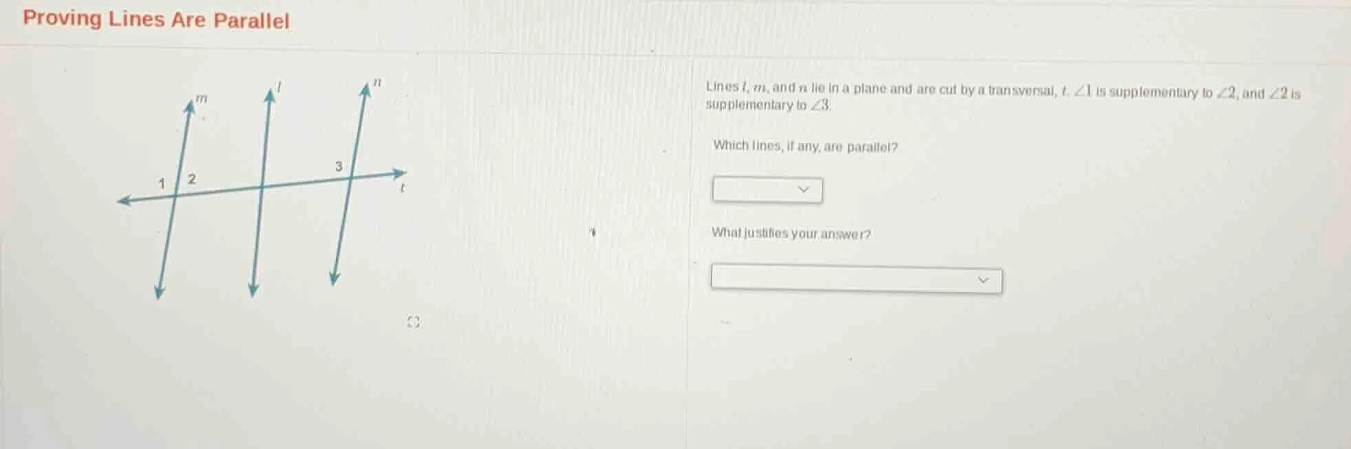 proving lines are parallel lines ( l ), ( m ), and ( n ) lie in a plane…