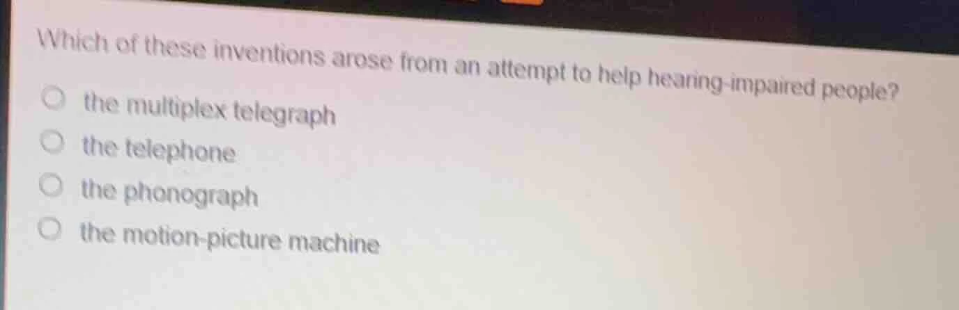 which of these inventions arose from an attempt to help hearing - impai…