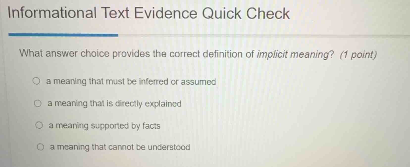 informational text evidence quick check what answer choice provides the…