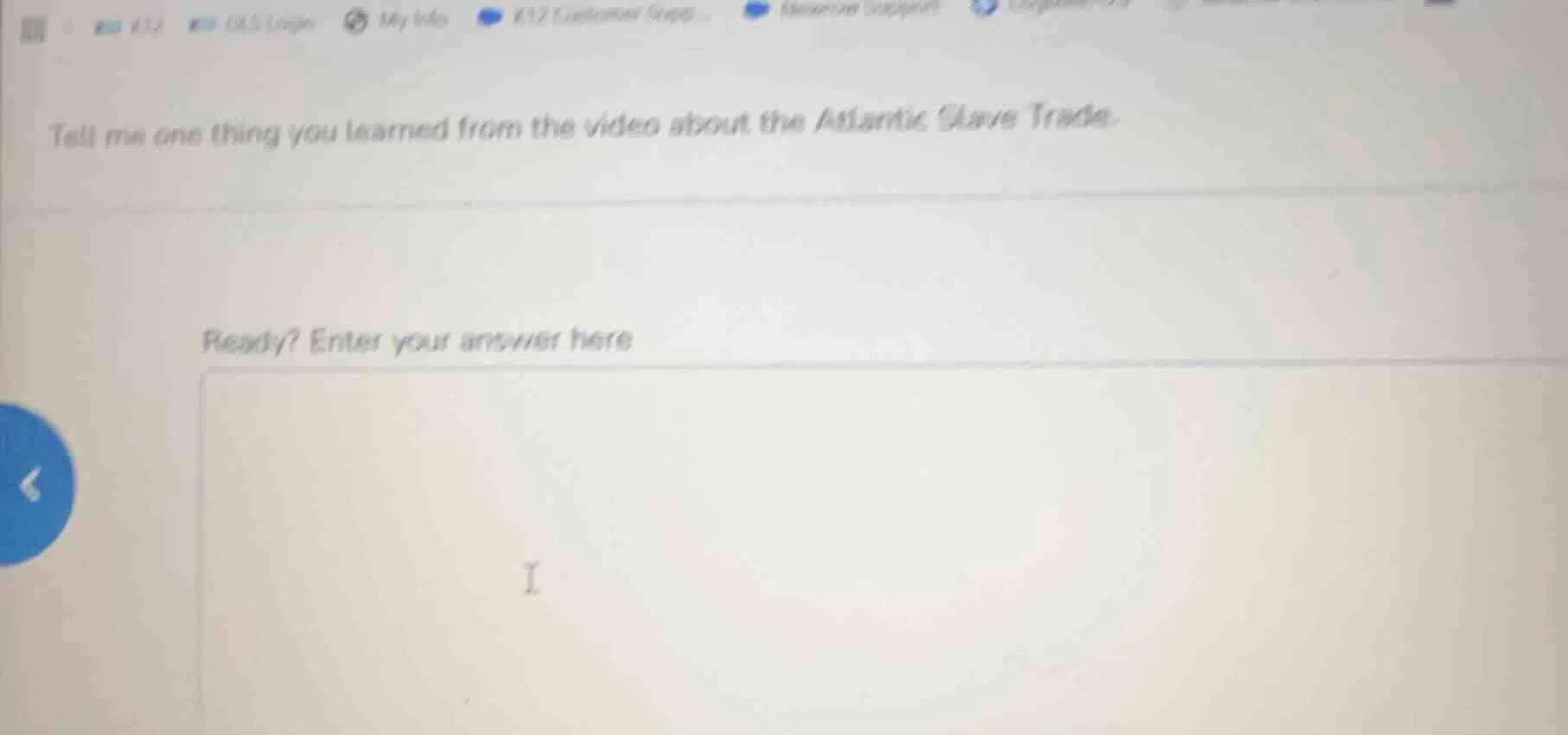 tell me one thing you learned from the video about the atlantic slave t…