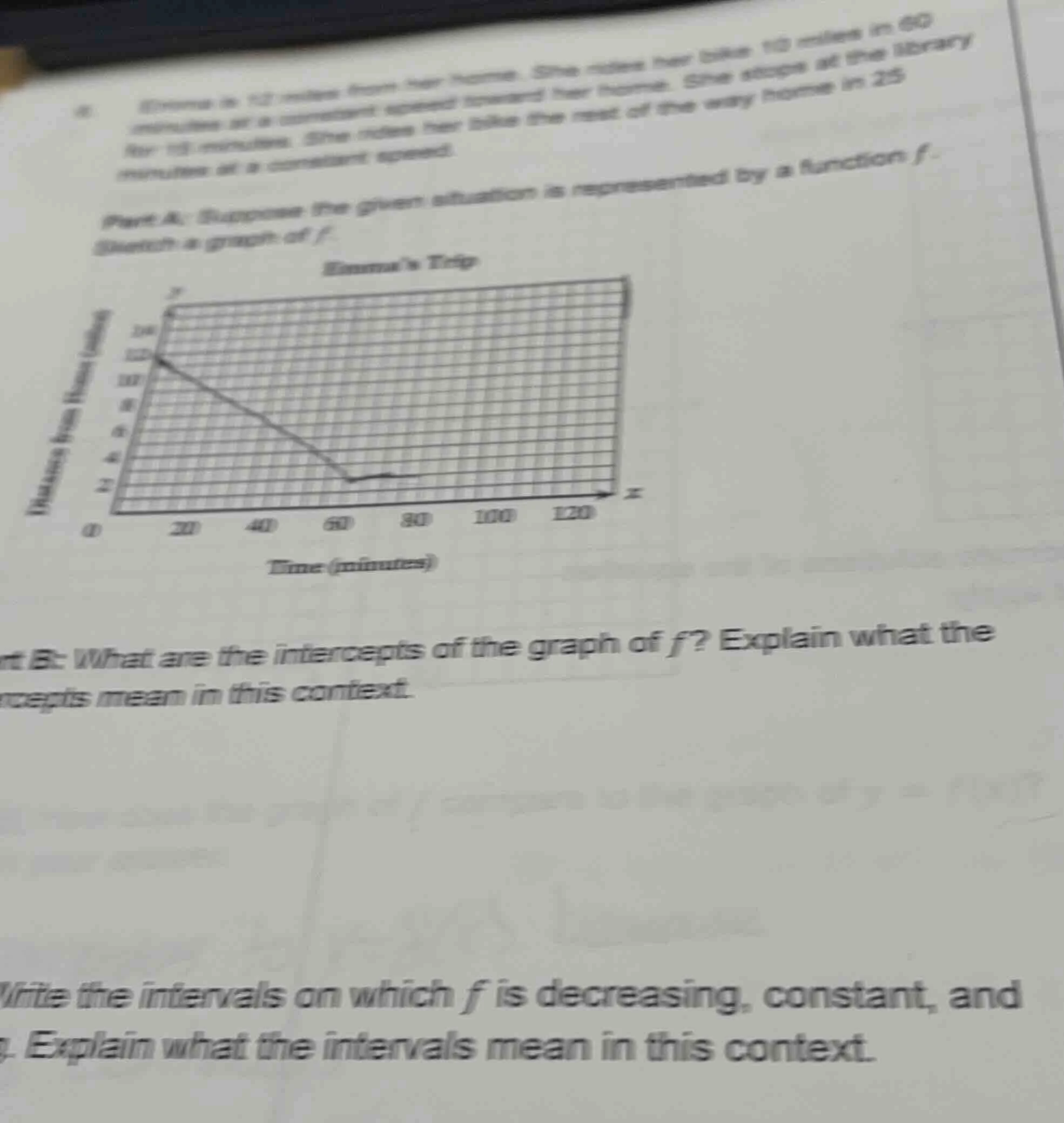 6. emma is 12 miles from her home. she rides her bike 10 miles in 60 mi…