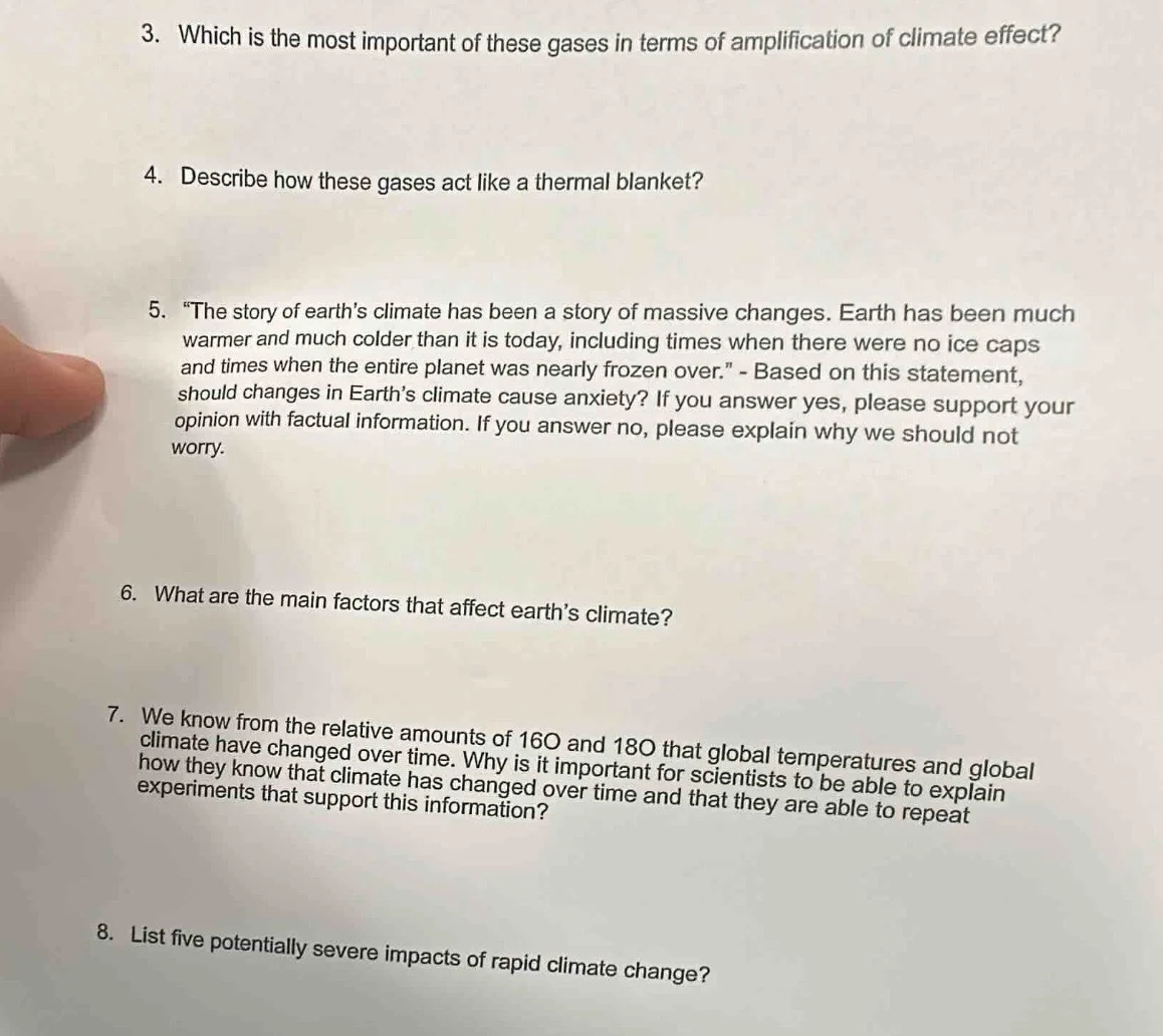 3. which is the most important of these gases in terms of amplification…
