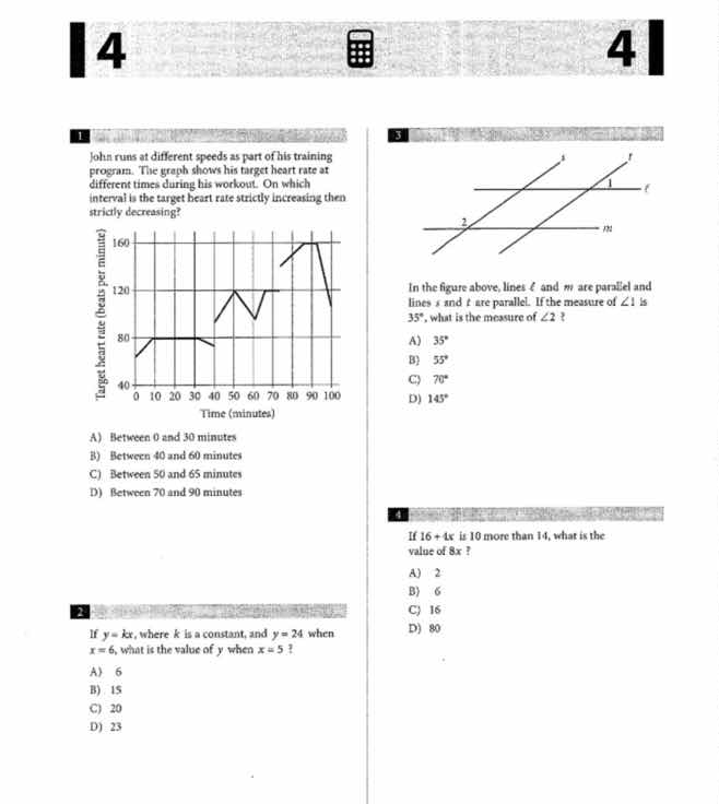 1 john runs at different speeds as part of his training program. the gr…