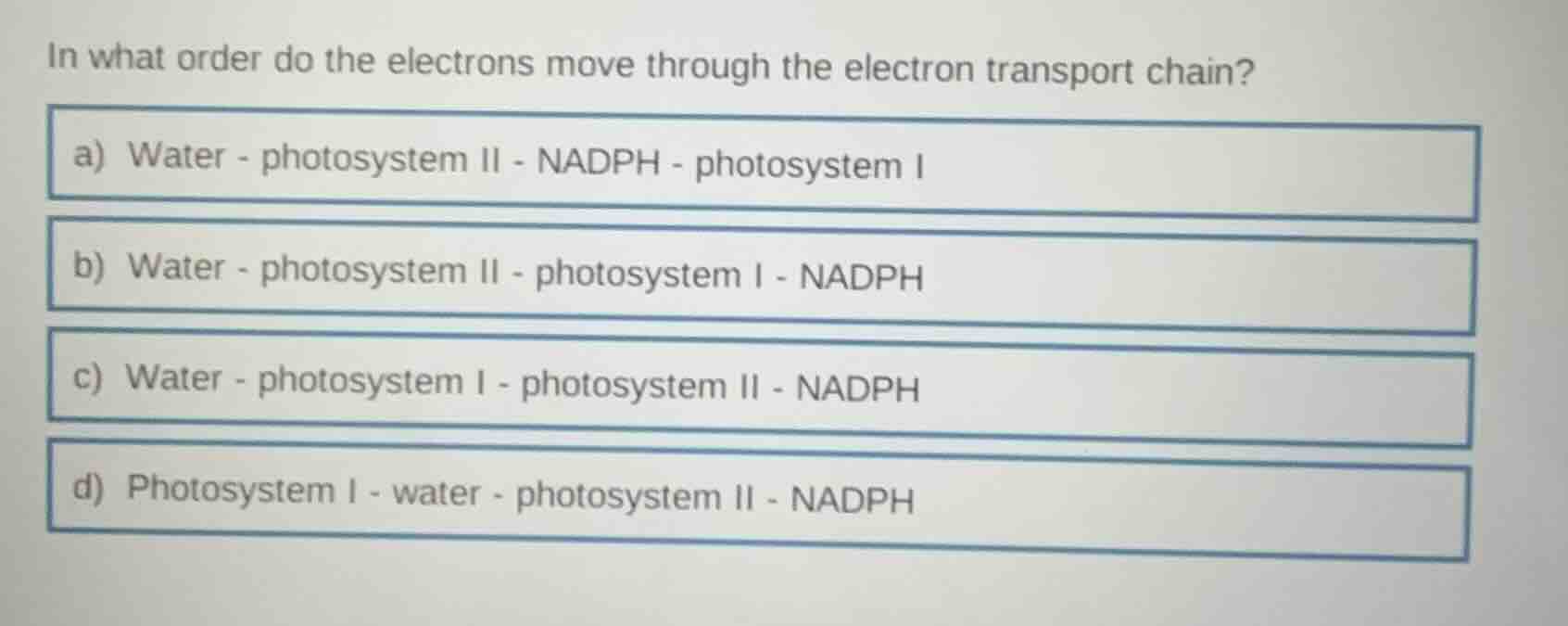 in what order do the electrons move through the electron transport chai…