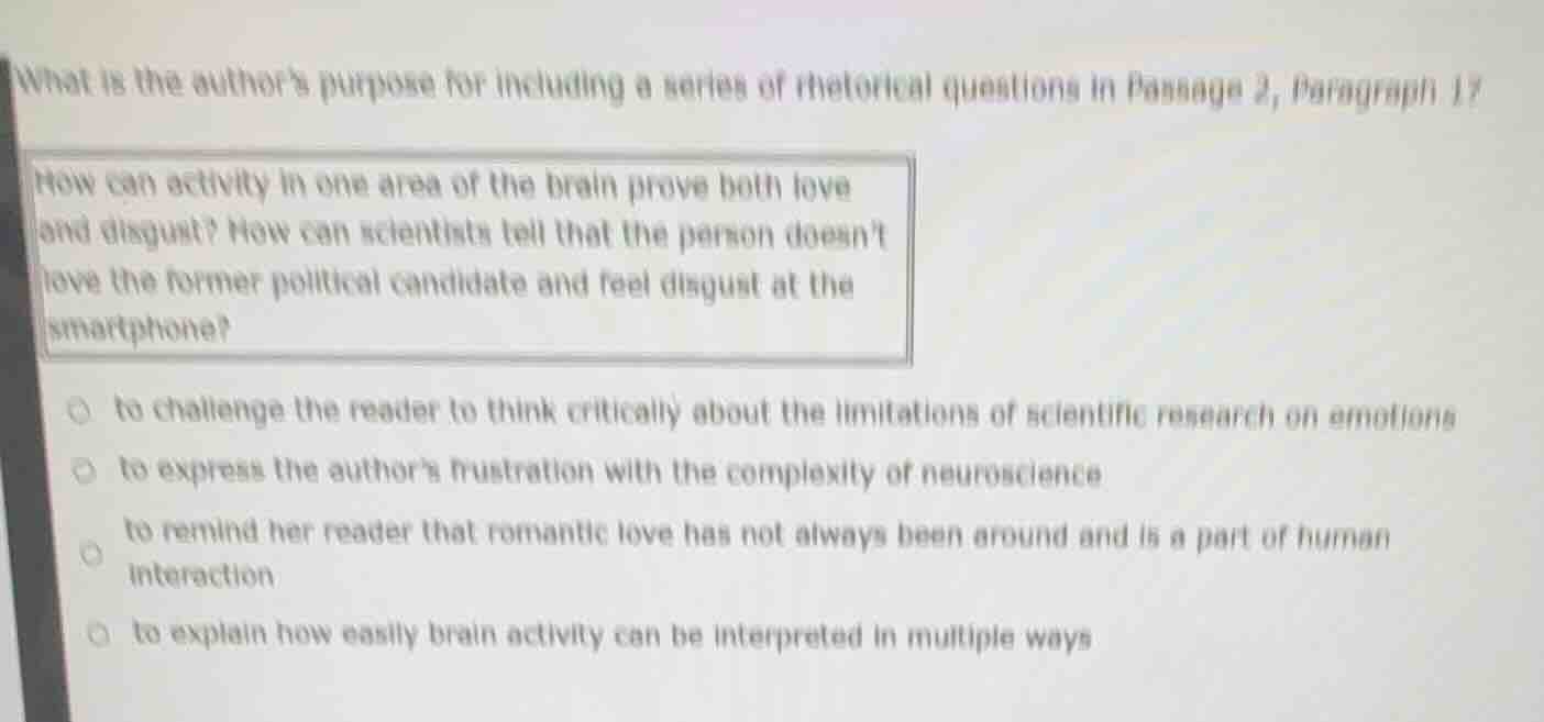 what is the authors purpose for including a series of rhetorical questi…