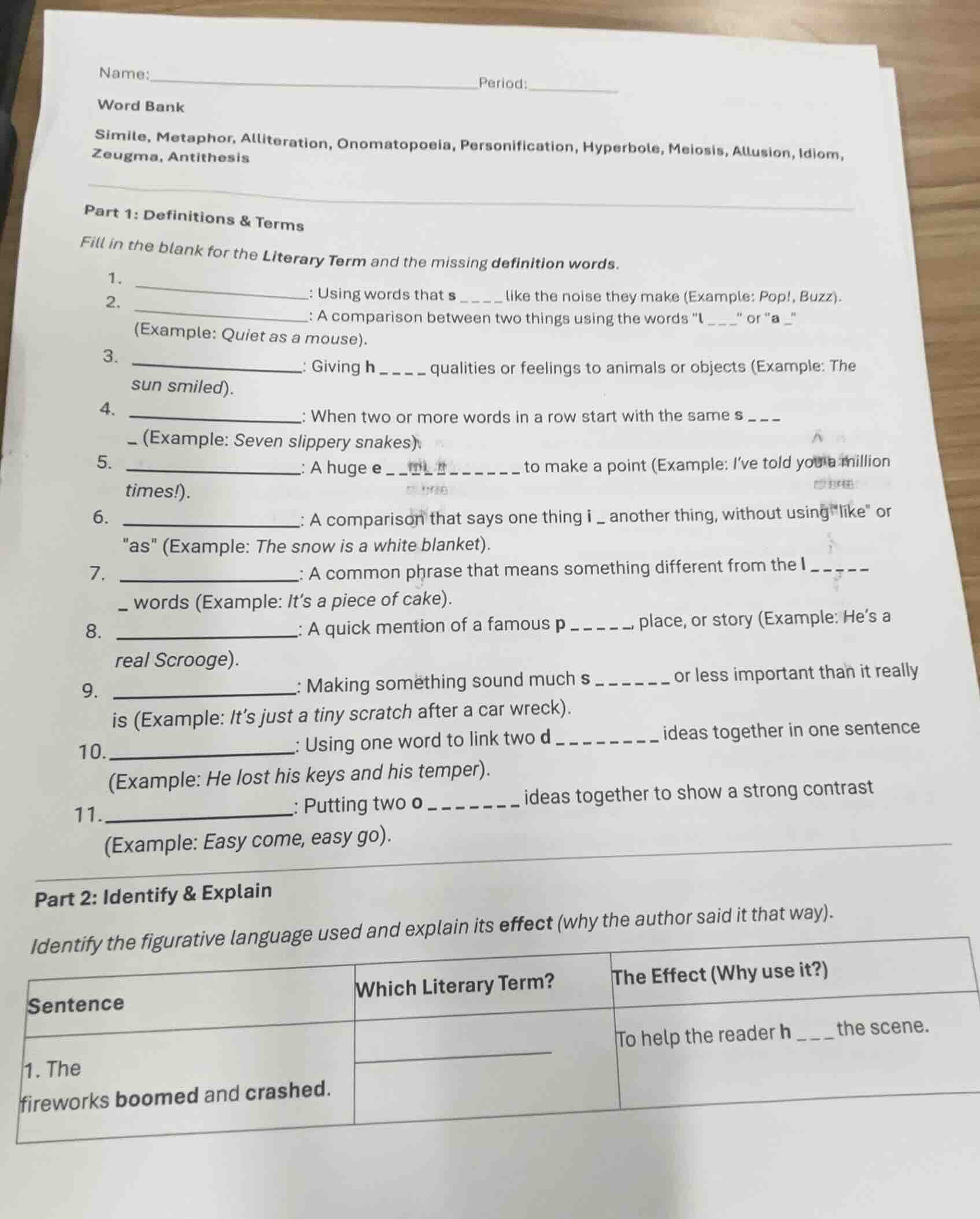 name:_______________________________period:_________ word bank simile, …