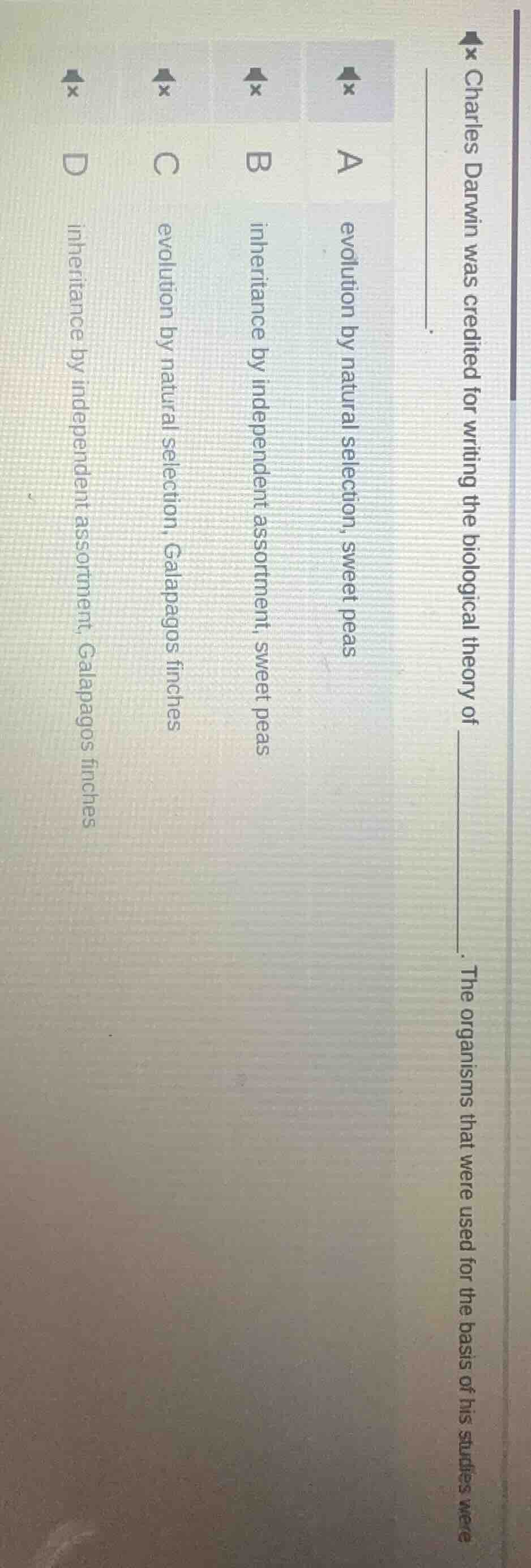 charles darwin was credited for writing the biological theory of ______…