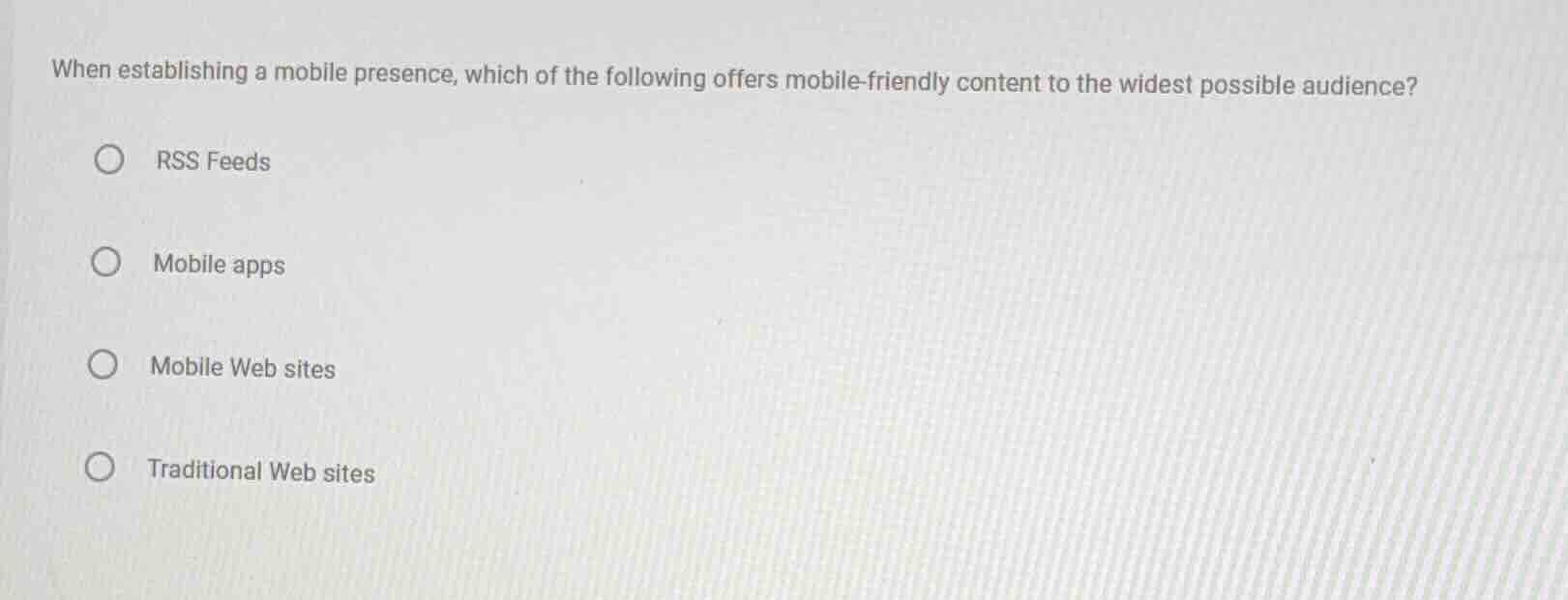 when establishing a mobile presence, which of the following offers mobi…