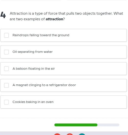 4 attraction is a type of force that pulls two objects together. what a…