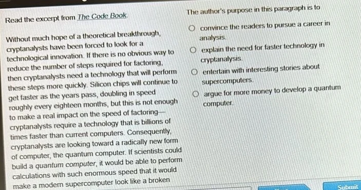 read the excerpt from the code book without much hope of a theoretical …