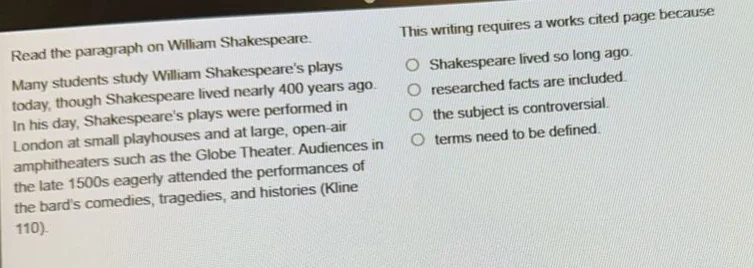 read the paragraph on william shakespeare. many students study william …