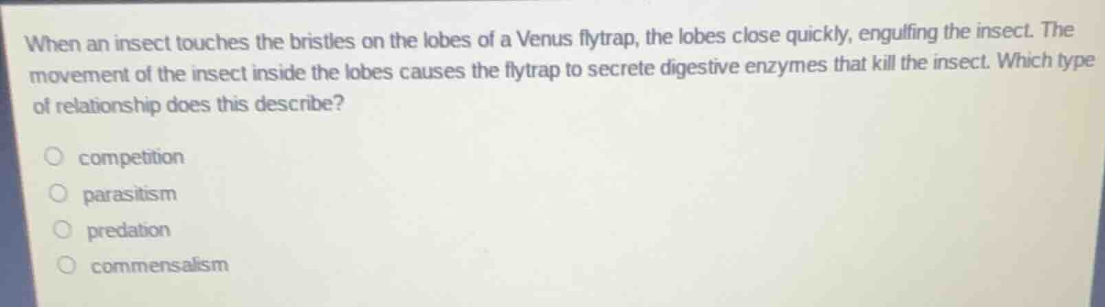 when an insect touches the bristles on the lobes of a venus flytrap, th…
