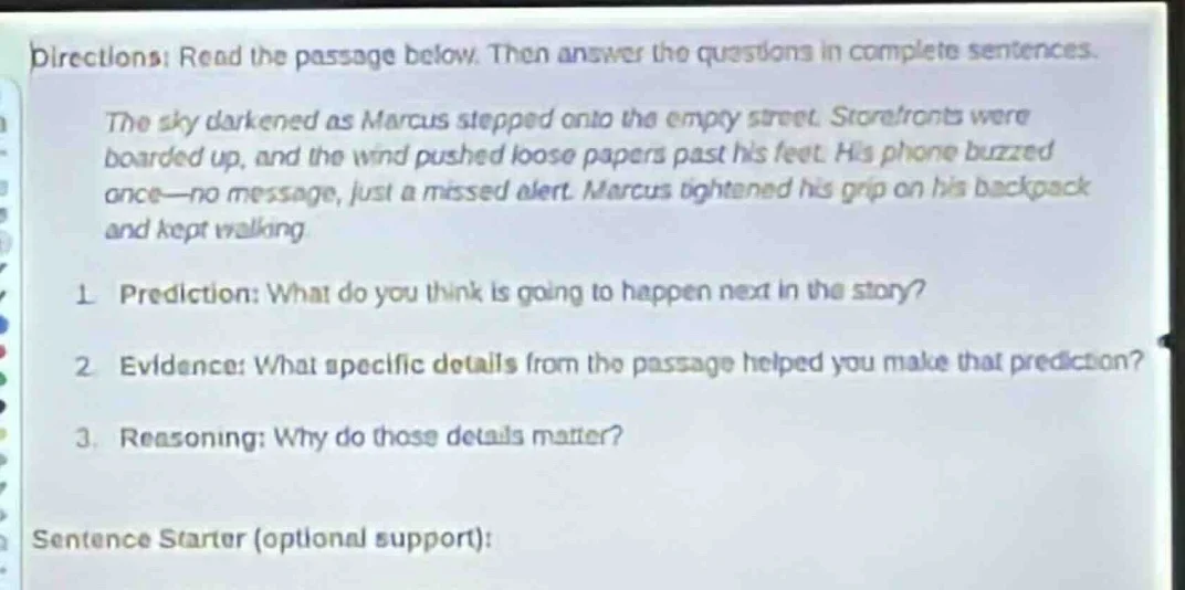 directions: read the passage below. then answer the questions in comple…
