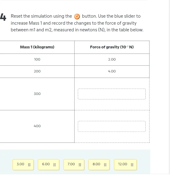 4 reset the simulation using the button. use the blue slider to increas…