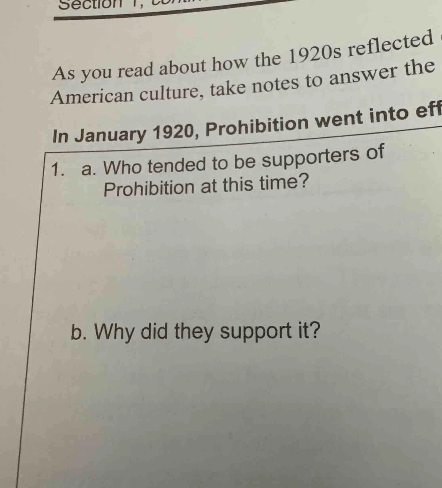 as you read about how the 1920s reflected american culture, take notes …