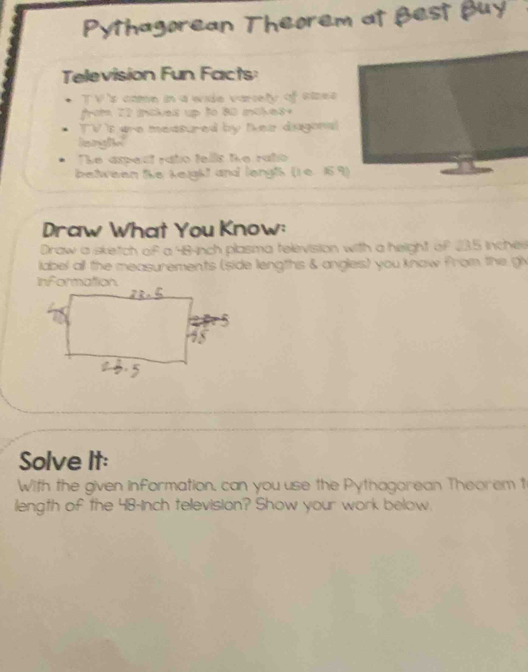 pythagorean theorem at best buy television fun facts: - tvs come in a w…
