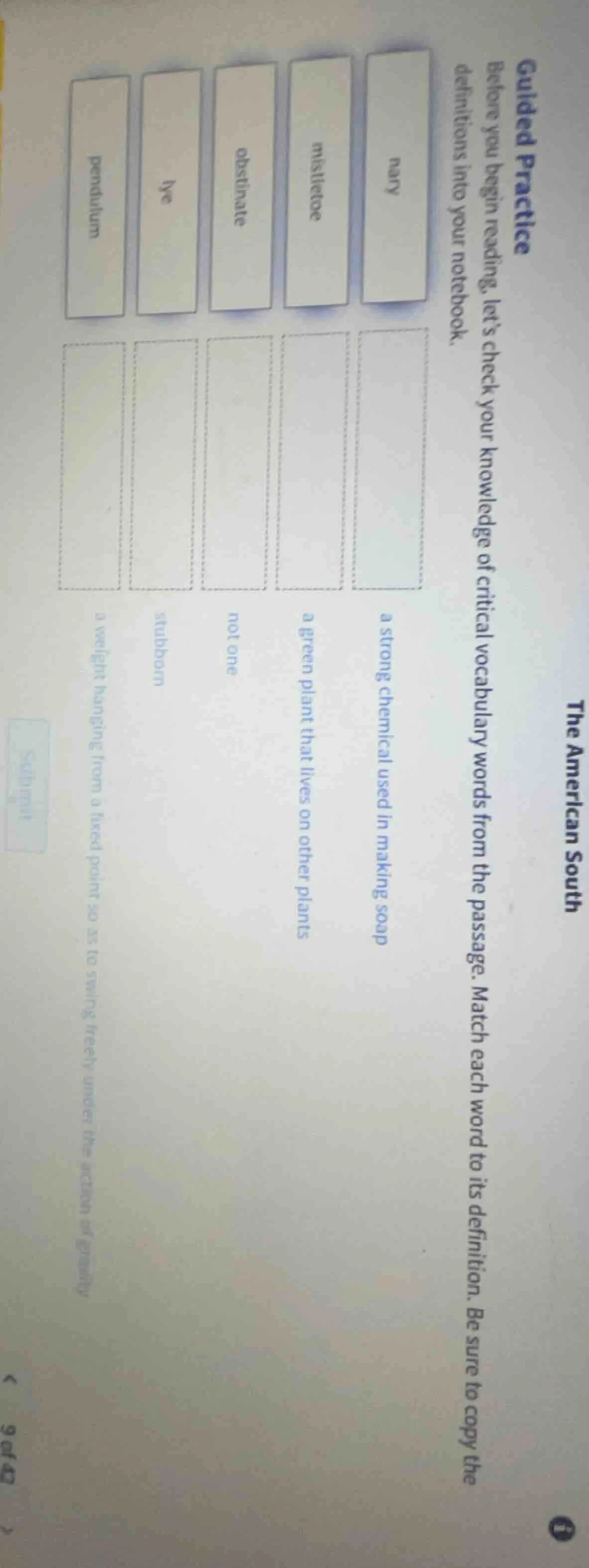 guided practice the american south before you begin reading, lets check…