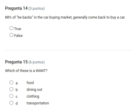 pregunta 14 (3 puntos) 88% of \be backs\ in the car buying market, gene…