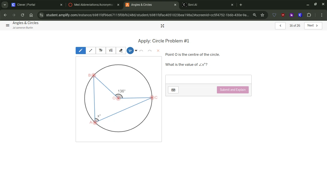apply: circle problem #1 point o is the centre of the circle. what is t…