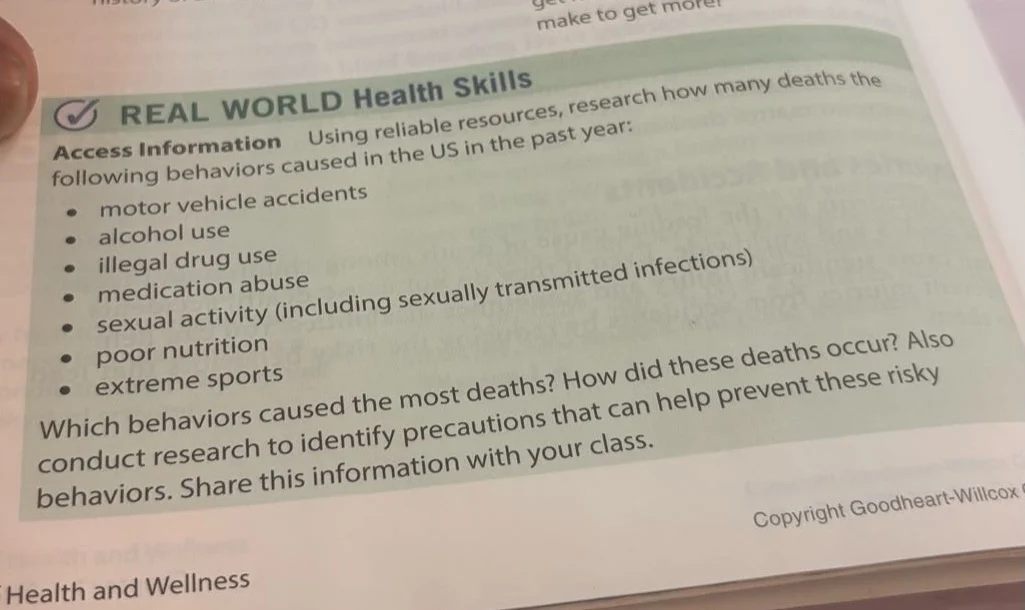 real world health skills access information using reliable resources, r…