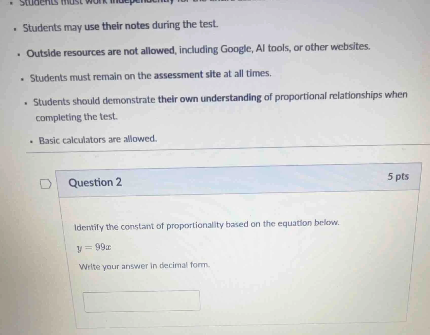 question 2 5 pts identify the constant of proportionality based on the …