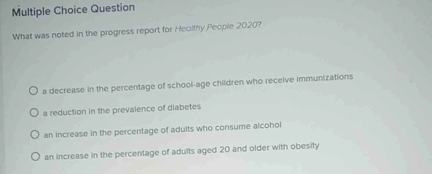 multiple choice question what was noted in the progress report for heal…