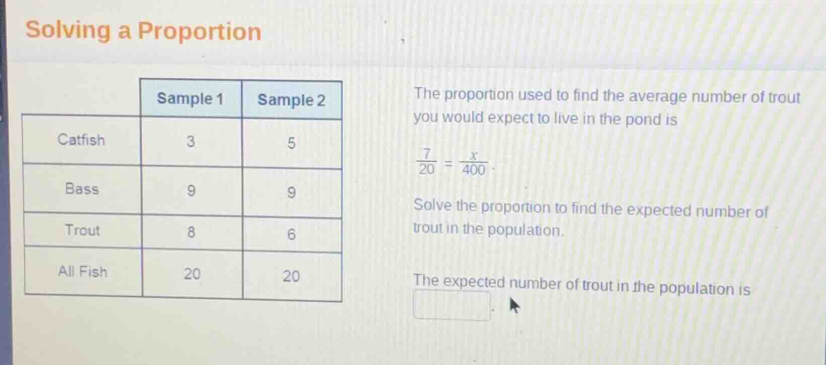 solving a proportion the proportion used to find the average number of …