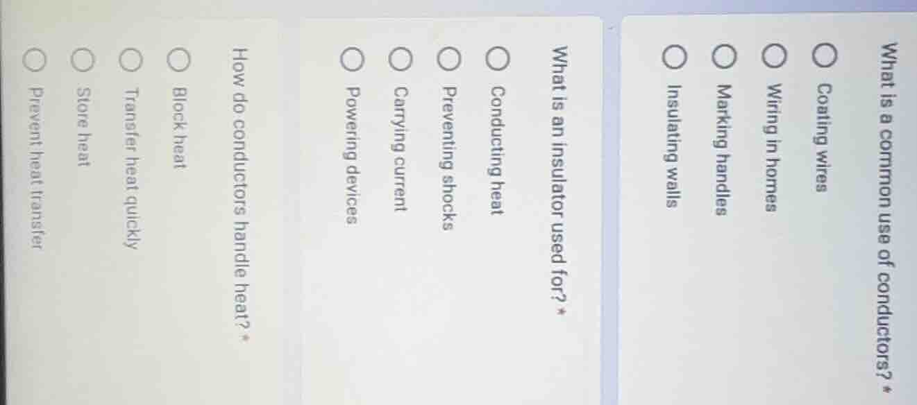 what is a common use of conductors? * coating wires wiring in homes mar…