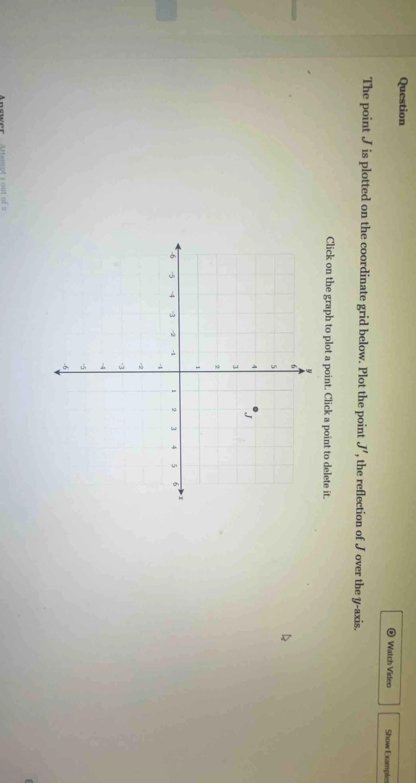 question the point j is plotted on the coordinate grid below. plot the …