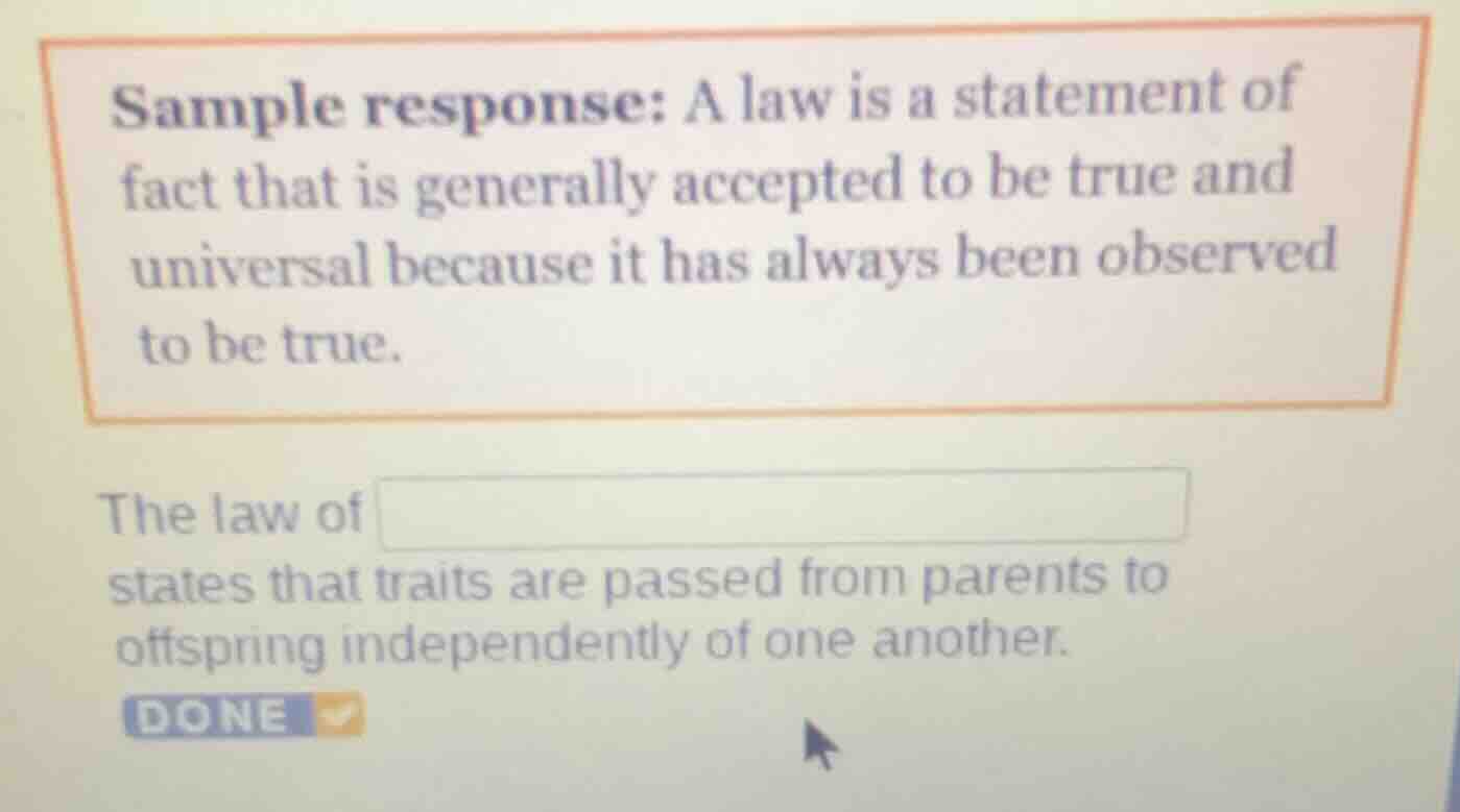 sample response: a law is a statement of fact that is generally accepte…