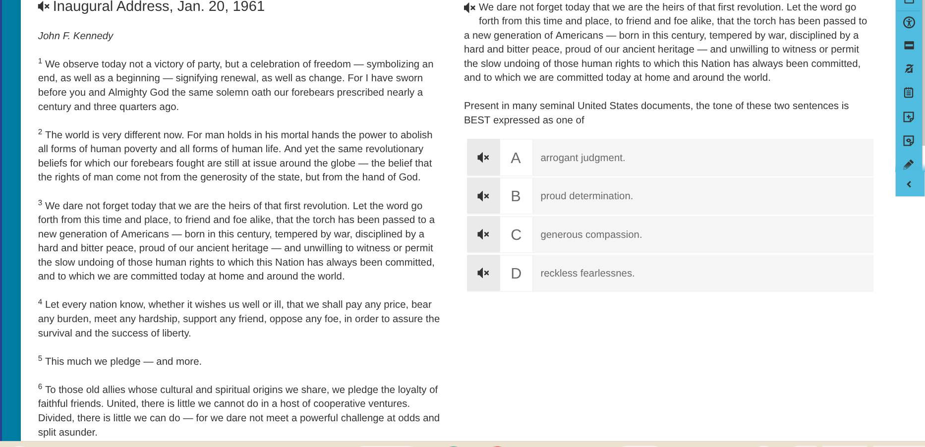 inaugural address, jan. 20, 1961 john f. kennedy 1 we observe today not…