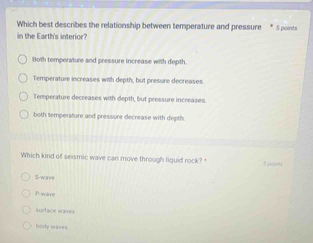 which best describes the relationship between temperature and pressure …
