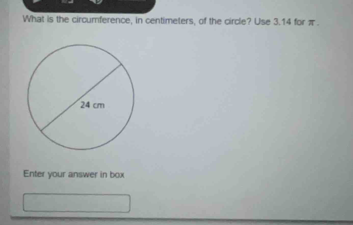what is the circumference, in centimeters, of the circle? use 3.14 for …