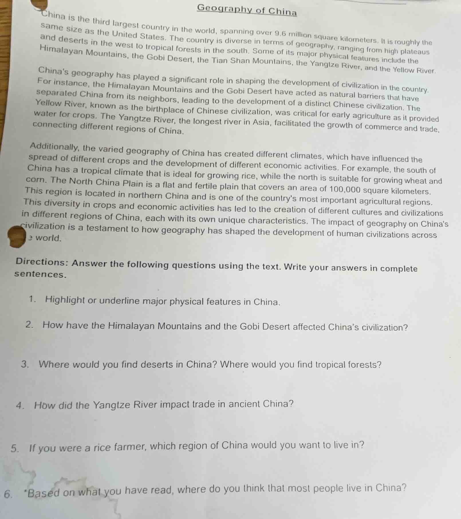 geography of china china is the third largest country in the world, spa…