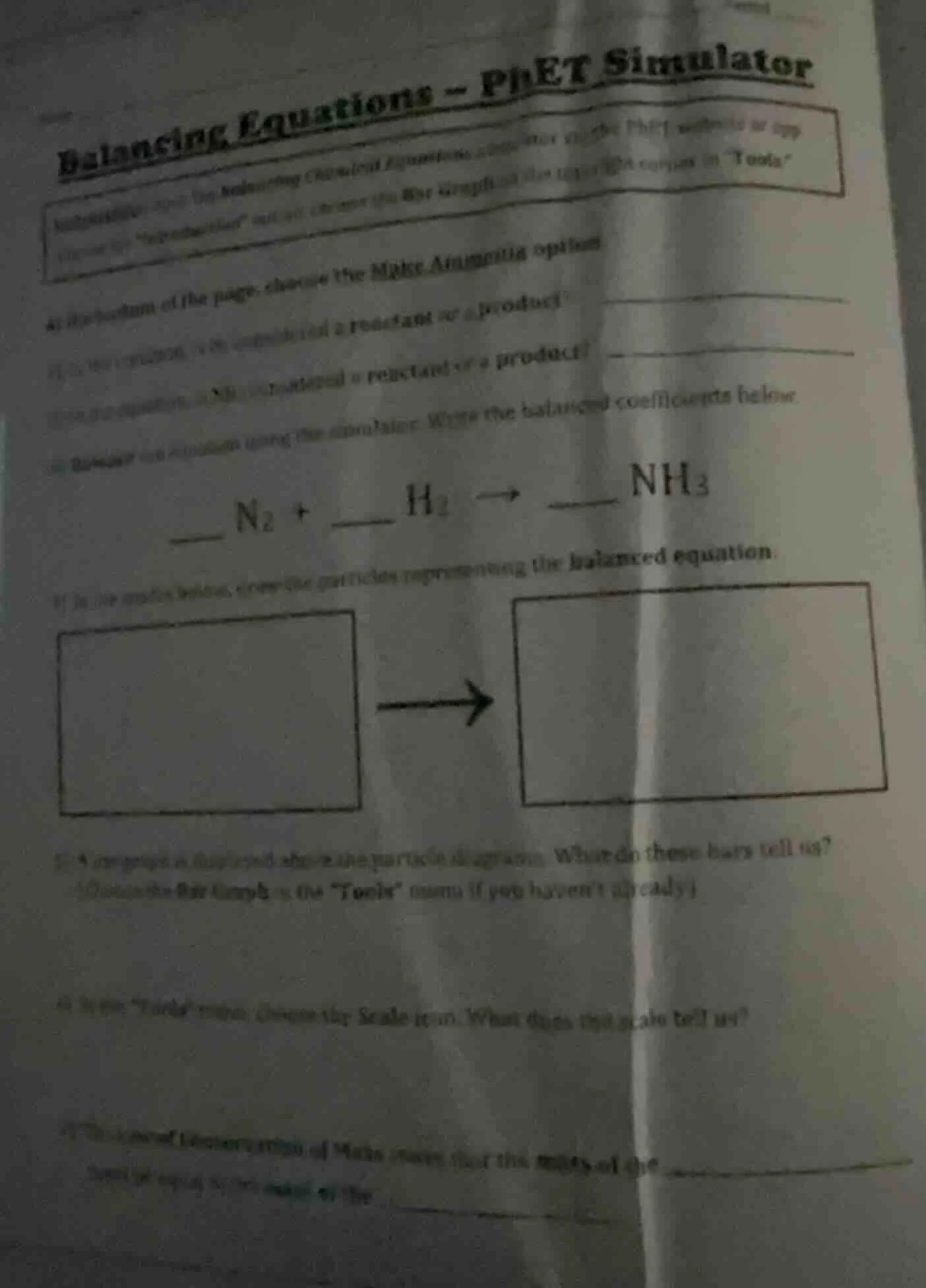 balancing equations - phet simulator instructions: open the balancing c…