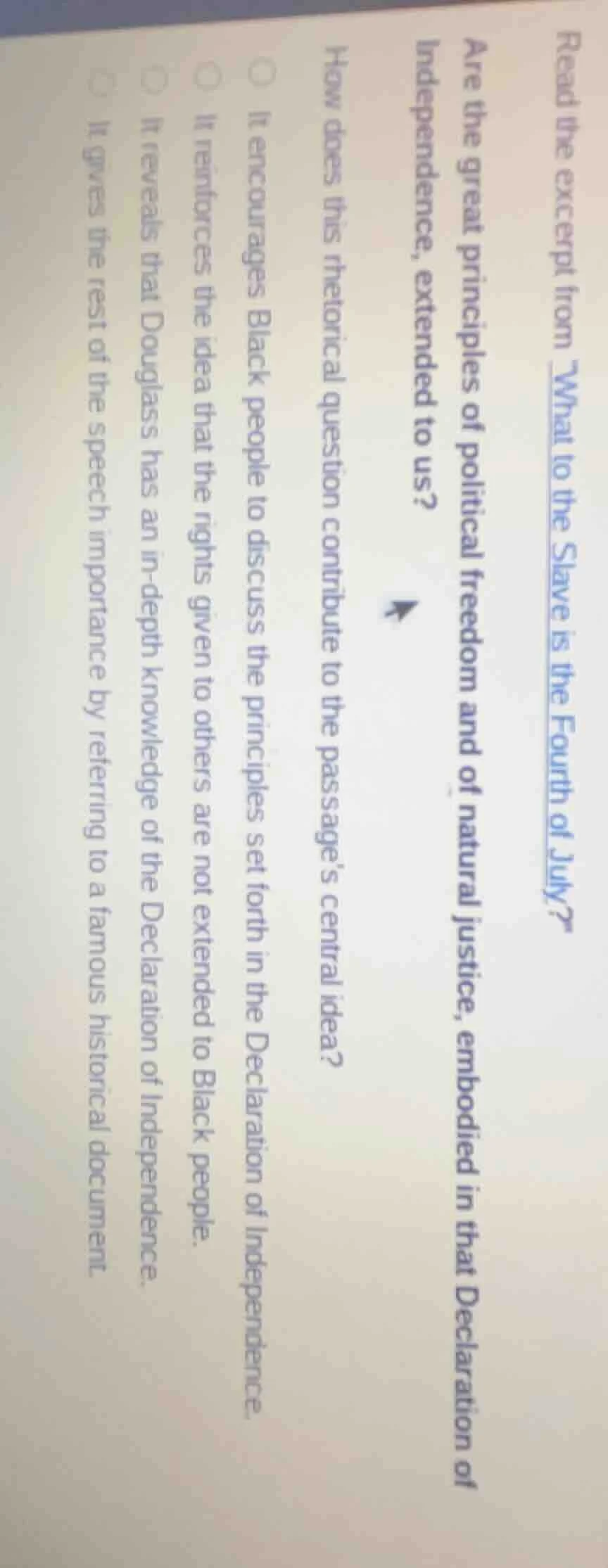 read the excerpt from \what to the slave is the fourth of july?\ are th…